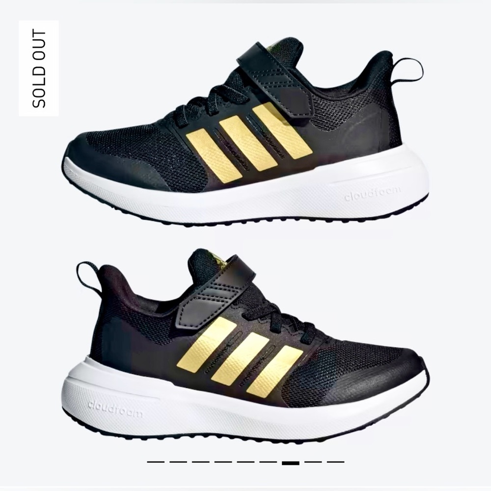 Adidas FORTARUN 2.0 CLOUDFOAM ELASTIC LACE TOP STRAP Sz 13 k EUC